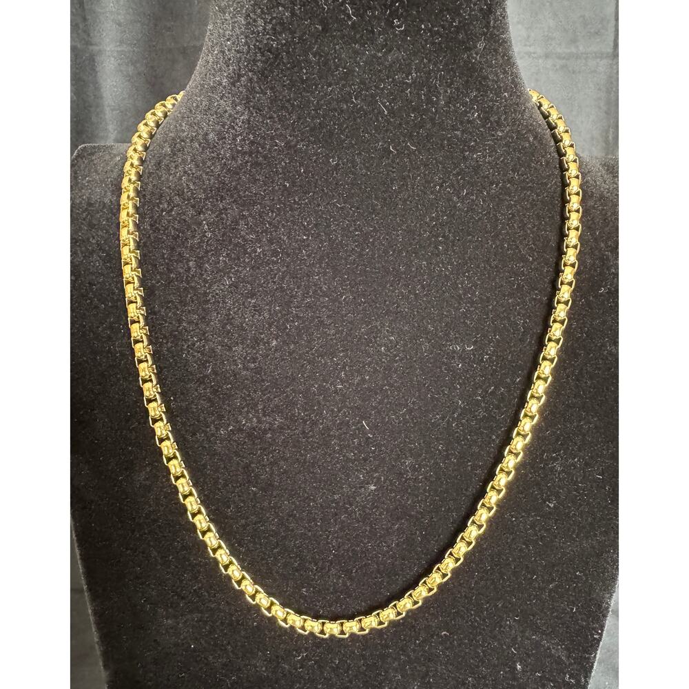16 Inch Gold Rope Chain Necklace Stainless Steel Classic Twisted Rope N125 - Picture 3 of 4